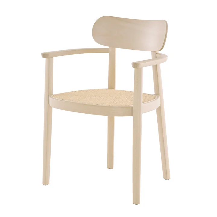 118 FV Wickerwork armchair, lightened beech (TP 107) from Thonet