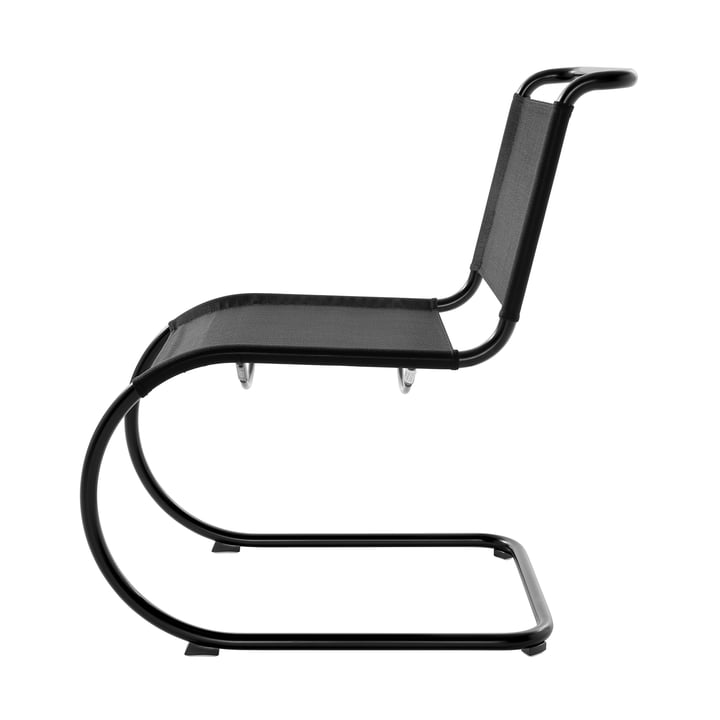 S 533 N chair, frame deep black (RAL 9005) / fabric black ( All Seasons ) from Thonet