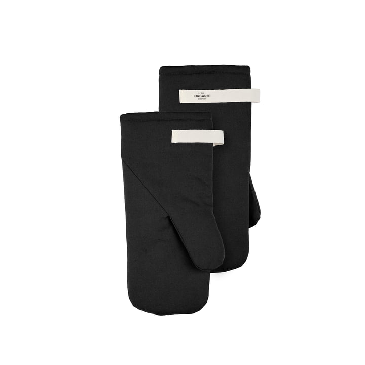 Oven gloves, black (set of 2) from The Organic Company