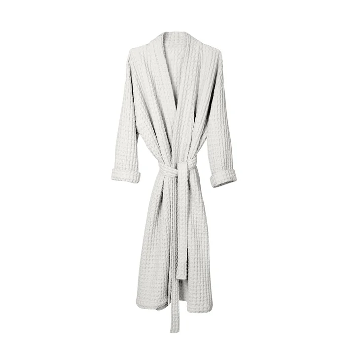 Big Waffle Bathrobe, S / M, natural white by The Organic Company