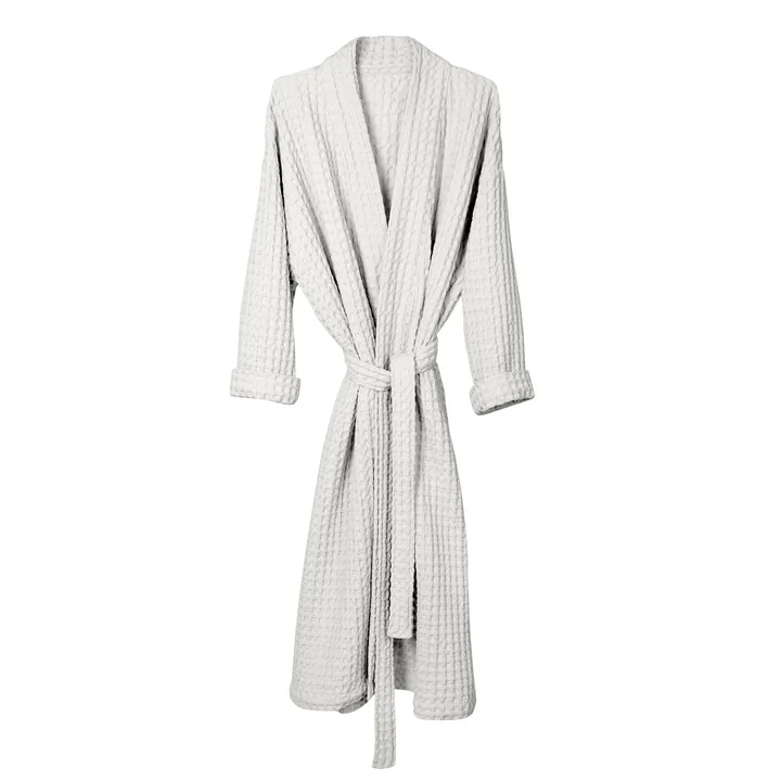 Big Waffle Bathrobe, M / L, natural white by The Organic Company