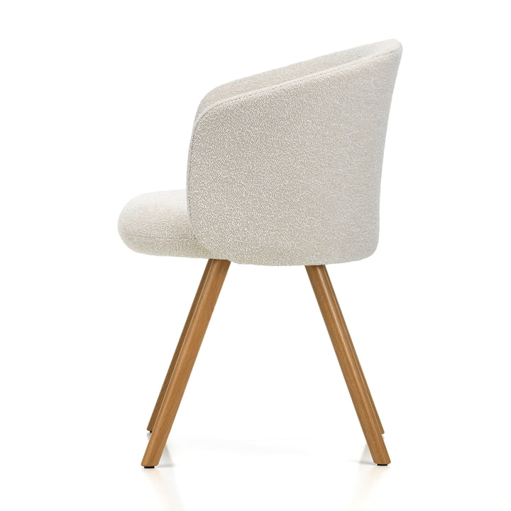 Mikado armchair, ivory/pearl (Nubia 01) / natural oak by Vitra