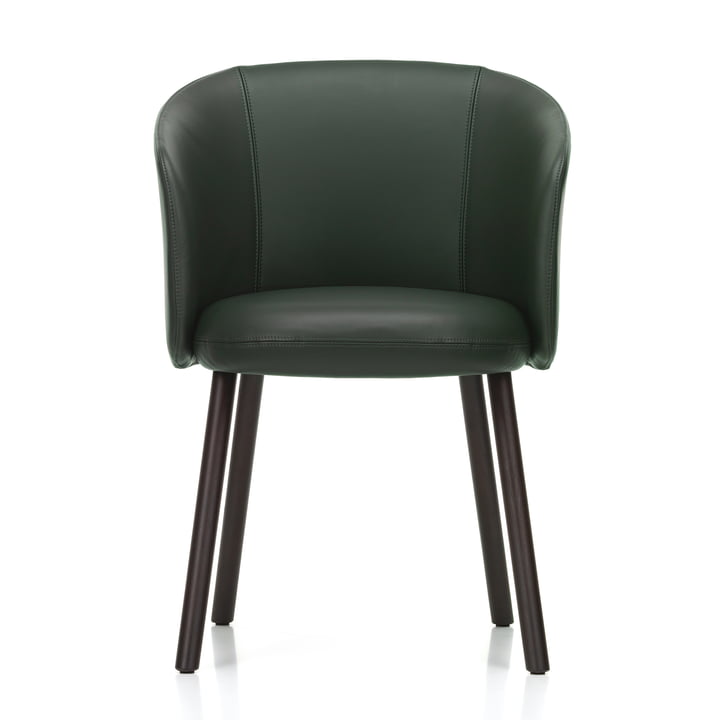 Mikado armchair, jade (Premium F 59 leather) / dark oak from Vitra