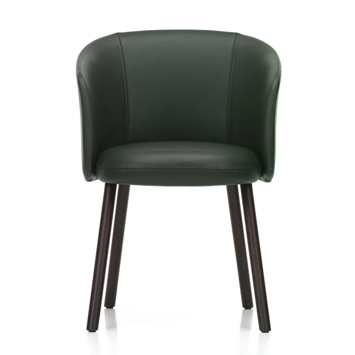 Mikado armchair, jade (Premium F 59 leather) / dark oak from Vitra