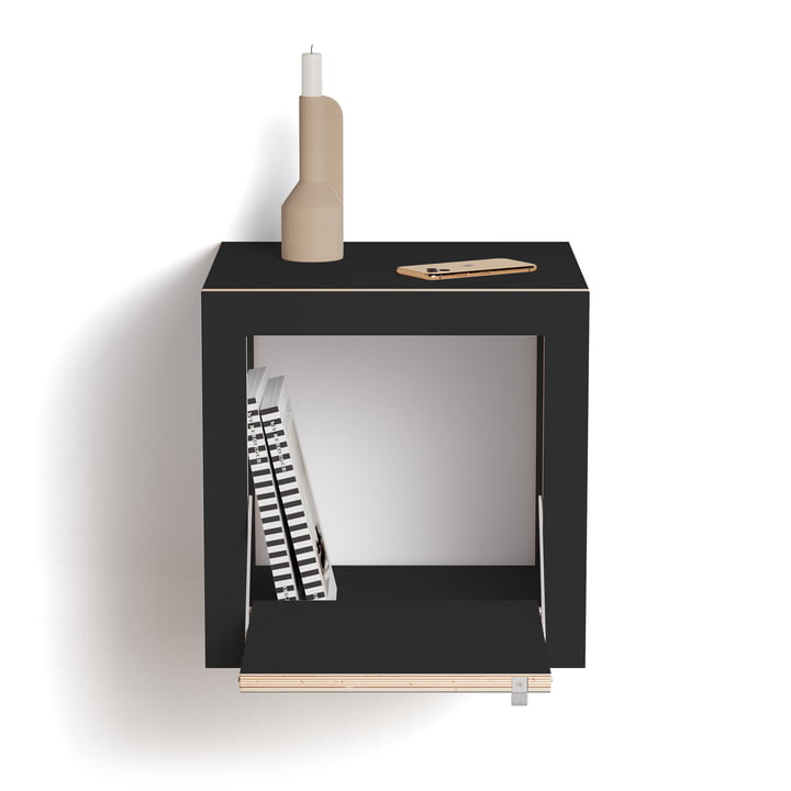 Ambivalenz - Fläpps Box bedside table 40 x 40 cm, black