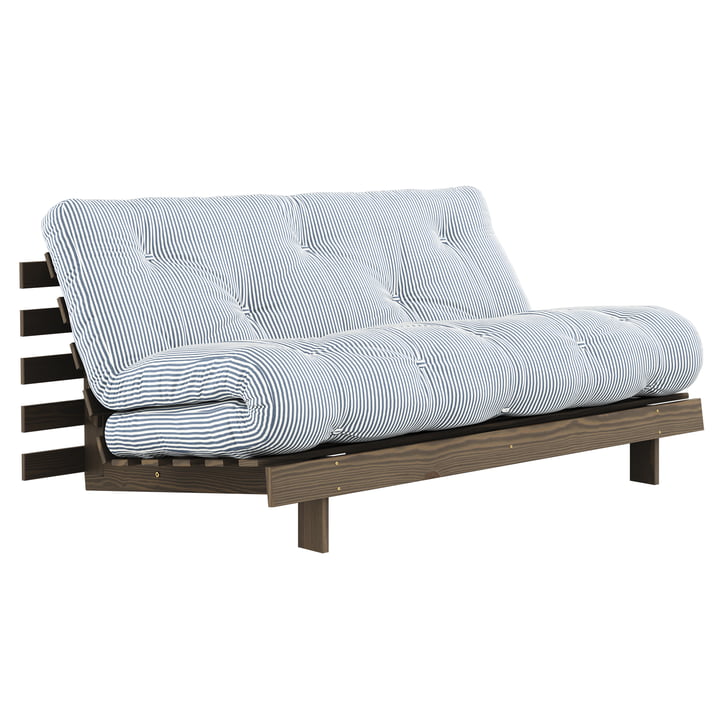 Karup Design - Roots Sofa bed, 160 x 200 cm, pine carbon brown / beach blue