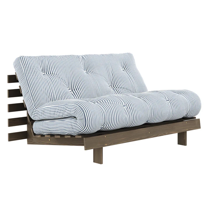 Karup Design - Roots Sofa bed, 140 x 200 cm, pine carbon brown / beach blue