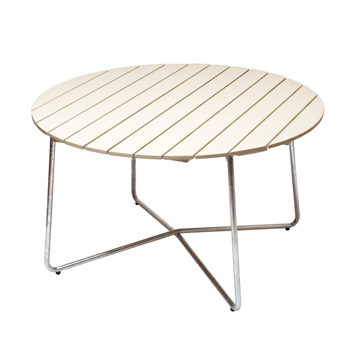 9A 120 Garden table Ø 120 cm, white lacquered oak by Grythyttan