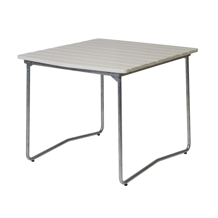 B31 84 Folding garden table 92 x 84 cm, white lacquered oak by Grythyttan