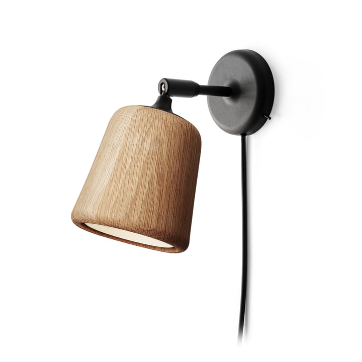 New Works - Material The Originals wall light oak / 13 x 23 x 18 cm / with switch