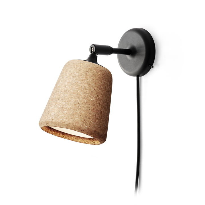 New Works - Material The Originals wall light cork / 13 x 23 x 18 cm / with switch