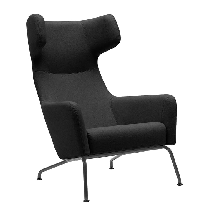 Softline - Havana Wing chair, black frame / anthracite felt (610)