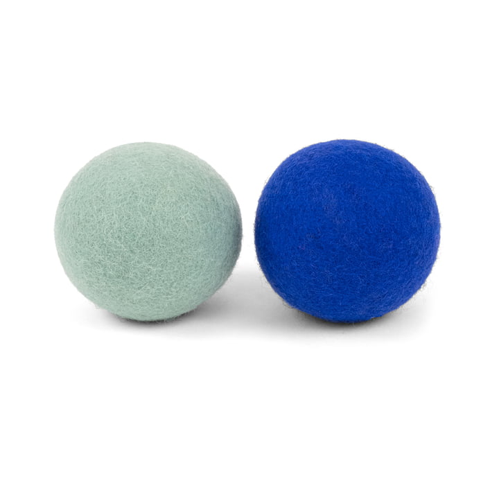 Fine & Isa dog toy, ball set, turquoise / royal blue by myfelt