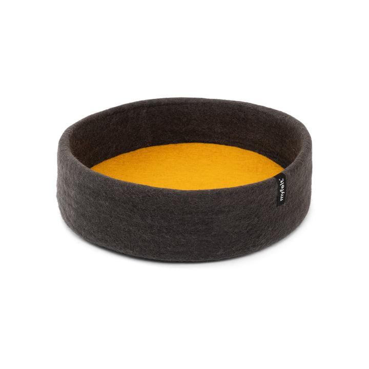 Kuno Dog basket, Ø 40 cm, inlay ochre yellow by myfelt