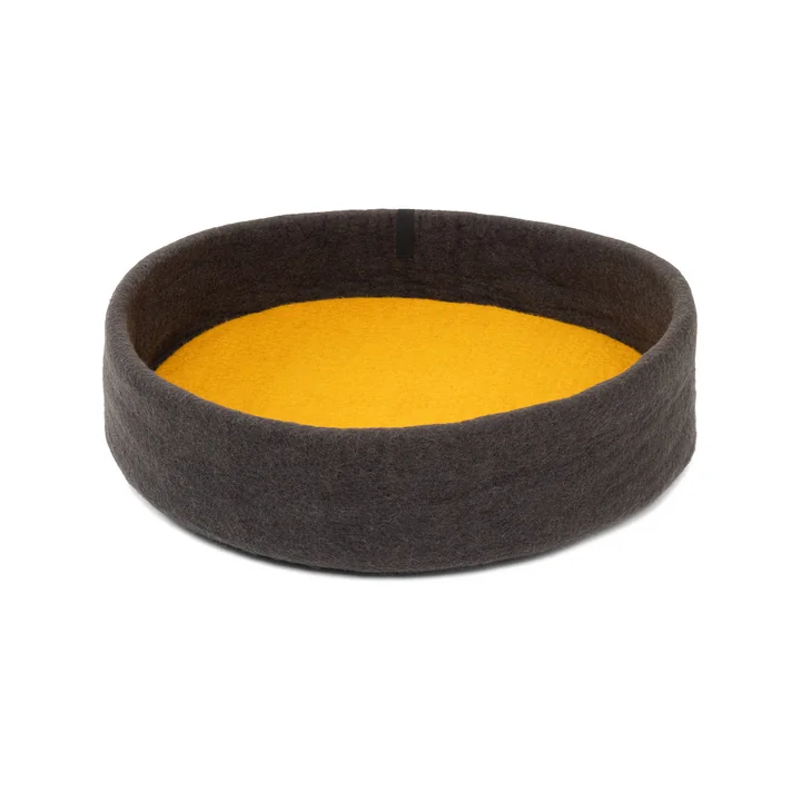 Kuno Dog basket, Ø 60 cm, inlay ochre yellow by myfelt