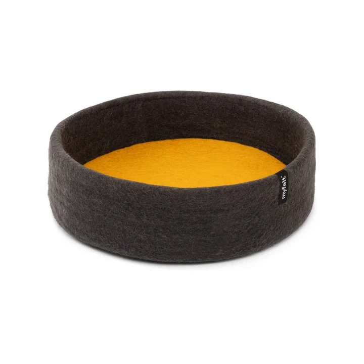 Kuno Cat basket, inlay ochre yellow from myfelt