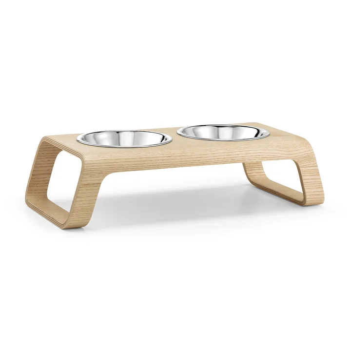 Desco Cat bowl stand with stainless steel bowls from MiaCara
