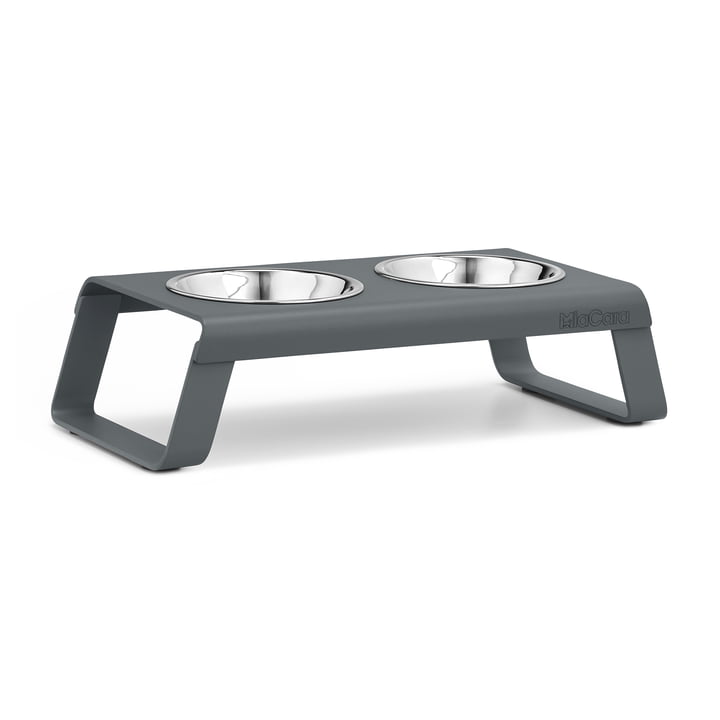 Desco Cat bowl stand with stainless steel bowls from MiaCara