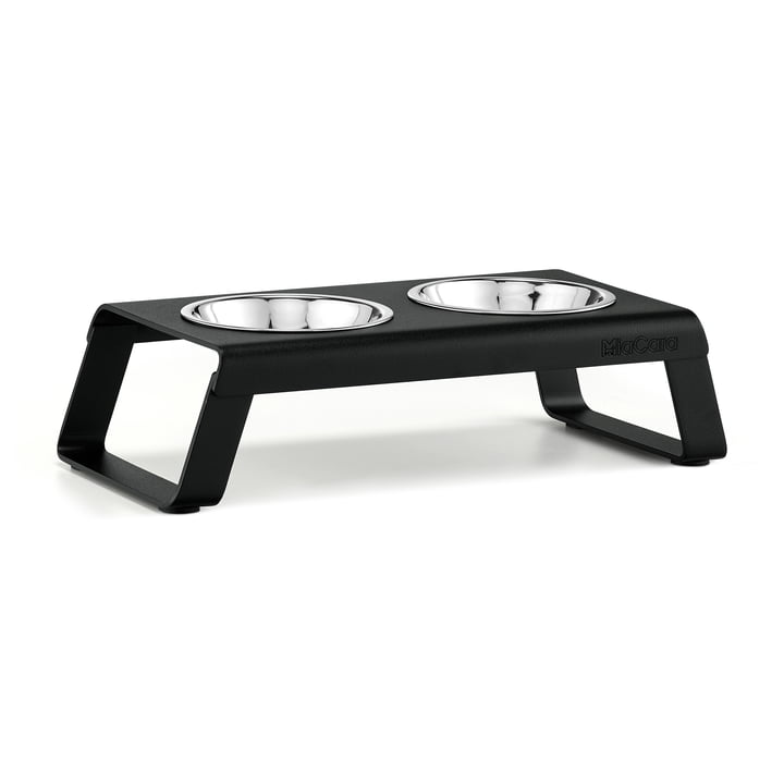 Desco Cat bowl stand with stainless steel bowls from MiaCara