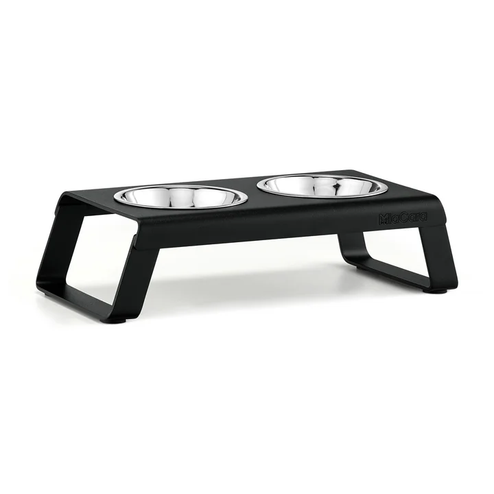 Desco Cat bowl stand with stainless steel bowls from MiaCara