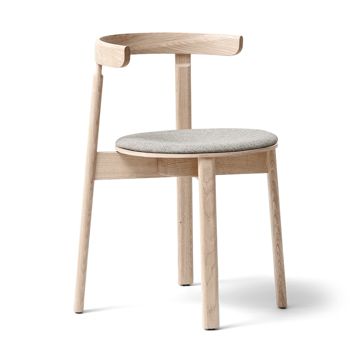 Lunar Chair, white oiled oak / brown 0227 (Hallingdal 65) from Form & Refine