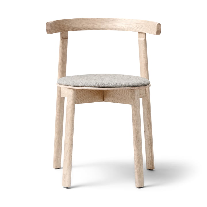 Lunar Chair, white oiled oak / brown 0227 (Hallingdal 65) from Form & Refine