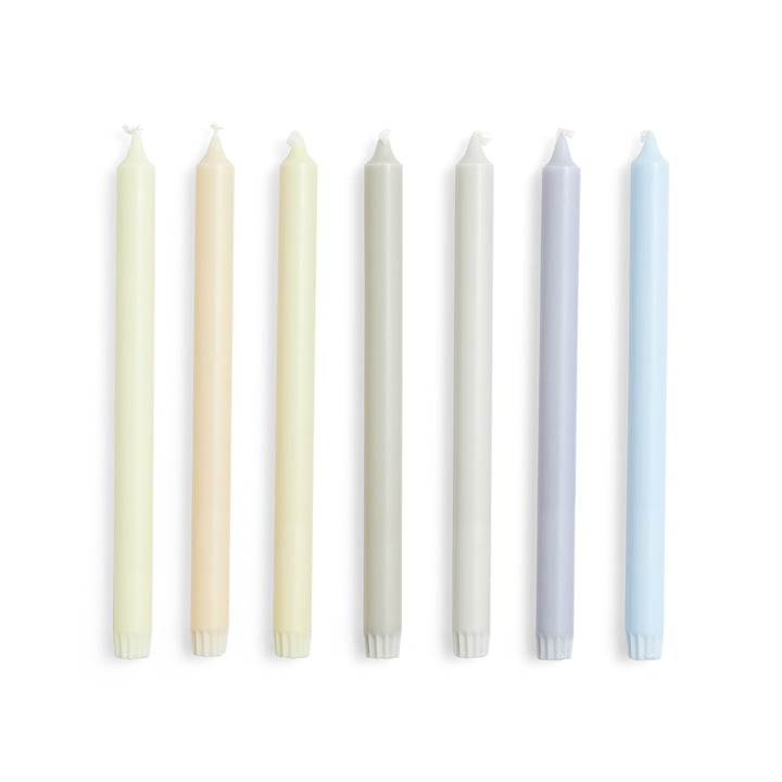 Hay - Gradient Stick candles H 30 cm, neutral (set of 7)