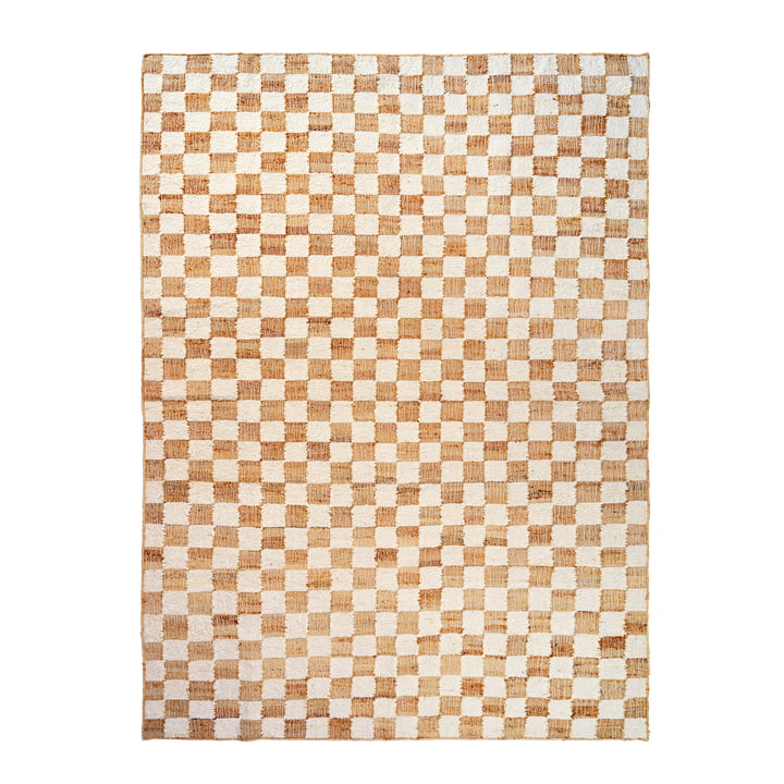 ferm Living - Check Wool-jute rug, 200 x 300 cm, off-white / natural