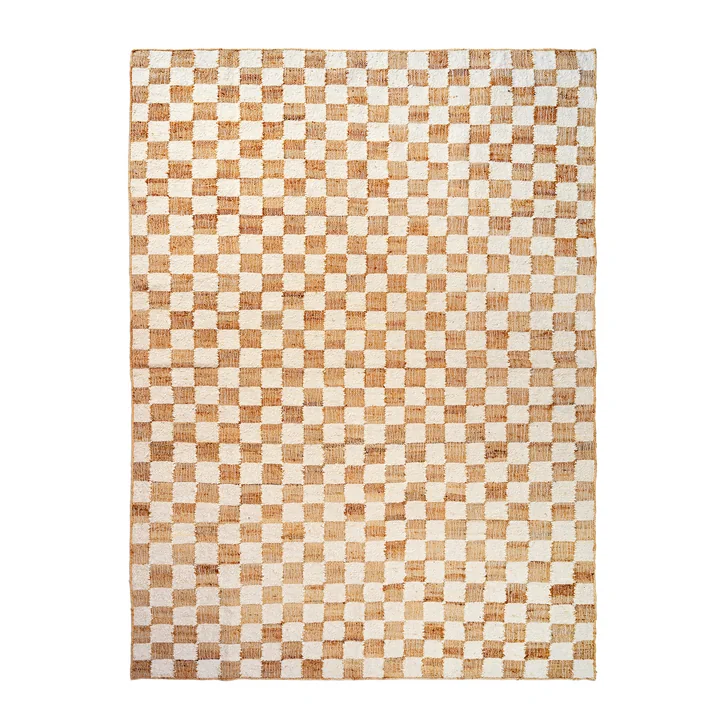 Ferm Living - Check Wool-jute rug, 200 x 300 cm, off-white / natural