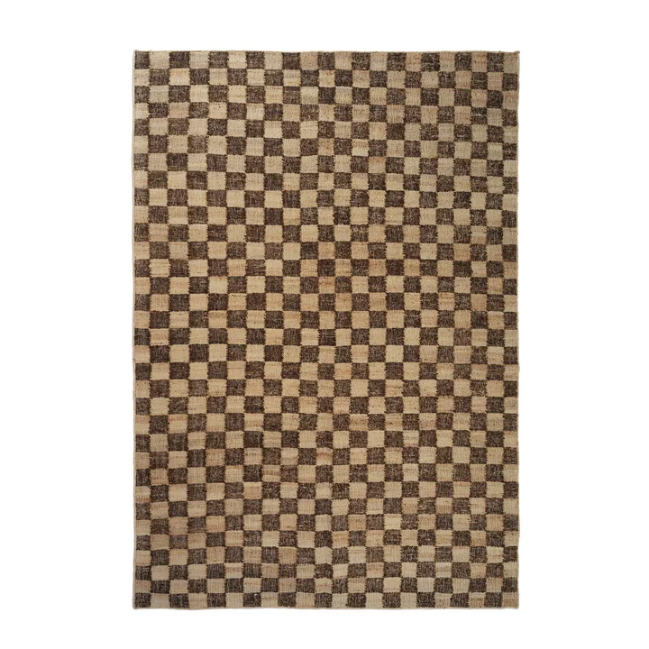 Ferm Living - Check Wool-jute rug, 200 x 300 cm, coffee / natural
