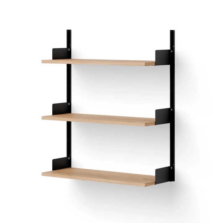New Works - Wall shelf 900, oak / black