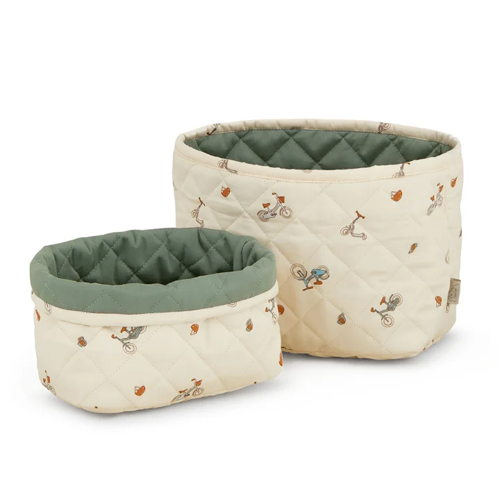 Cam Cam Copenhagen - Quilted storage baskets, bicycles (set of 2)