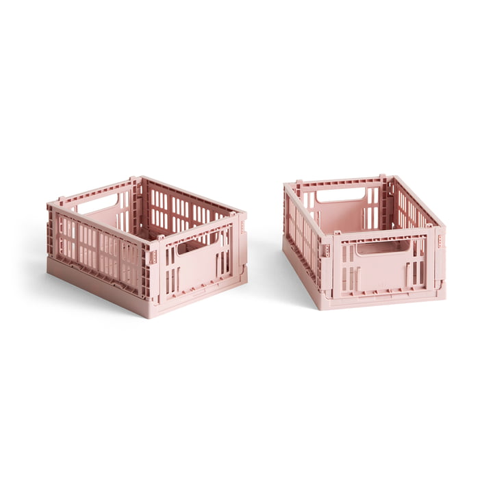 Colour Crate Mini basket, 17 x 13 cm, blush, recycled (set of 2) from Hay