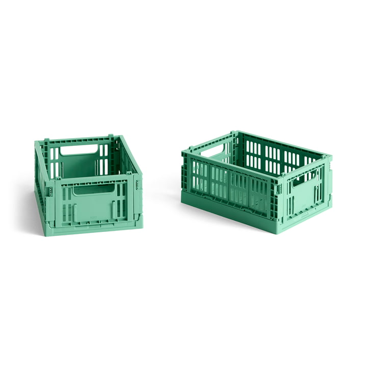 Colour Crate Mini basket, 17 x 13 cm, dark mint , recycled (set of 2) from Hay