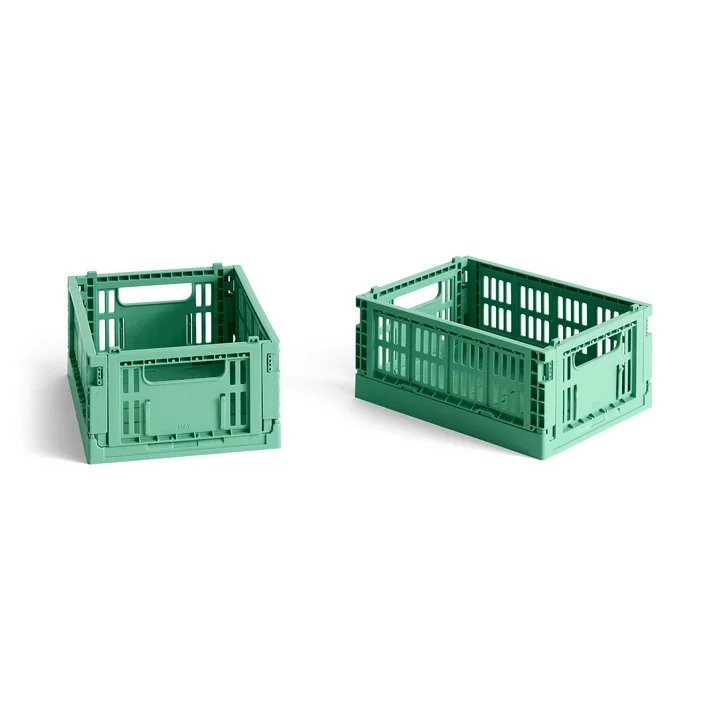 Colour Crate Mini basket, 17 x 13 cm, dark mint , recycled (set of 2) from HAY