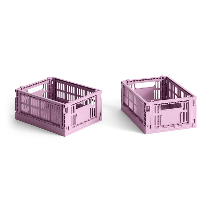 Colour Crate Mini basket, 17 x 13 cm, dusty rose, recycled (set of 2) from Hay