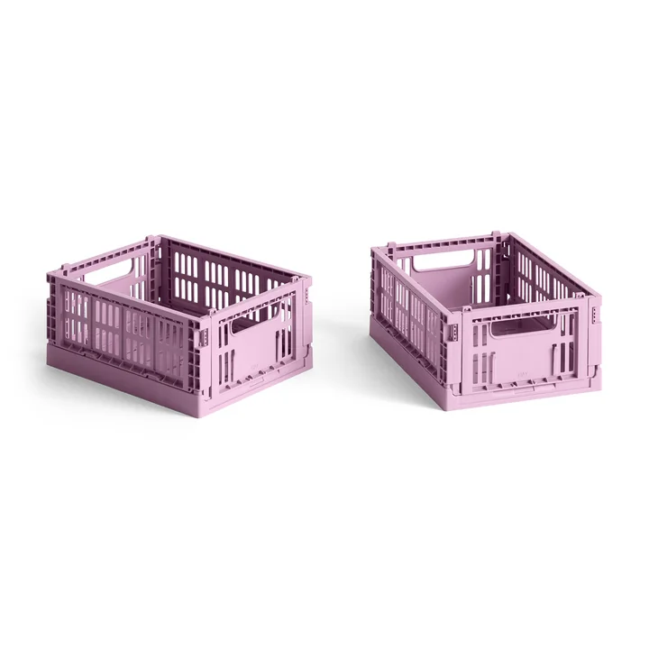 Colour Crate Mini basket, 17 x 13 cm, dusty rose, recycled (set of 2) from HAY