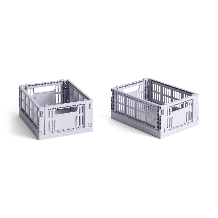 Colour Crate Mini basket, 17 x 13 cm, lavender, recycled (set of 2) from Hay