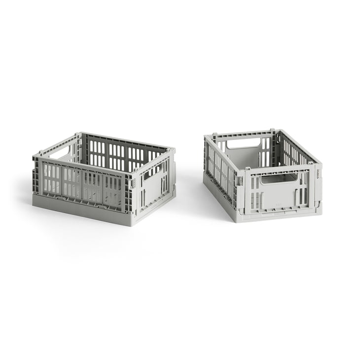 Colour Crate Mini basket, 17 x 13 cm, light grey, recycled (set of 2) from Hay