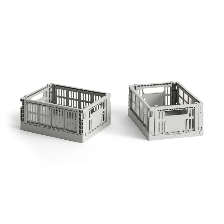 Colour Crate Mini basket, 17 x 13 cm, light grey, recycled (set of 2) from HAY