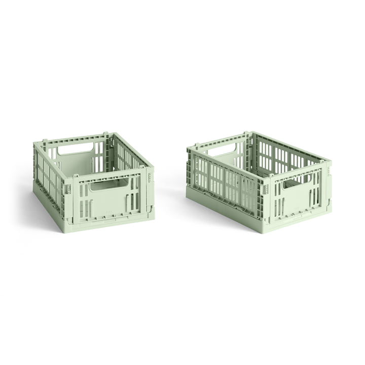 Colour Crate Mini basket, 17 x 13 cm, mint, recycled (set of 2) from Hay