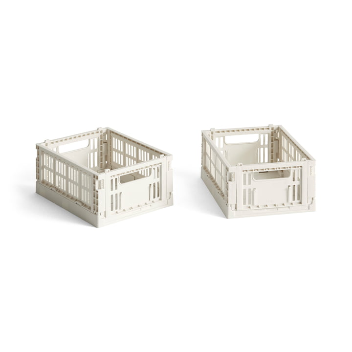 Colour Crate Mini basket, 17 x 13 cm, off-white, recycled (set of 2) from Hay