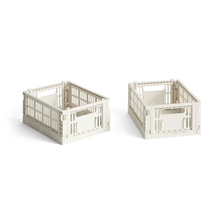 Colour Crate Basket mini, 17 x 13 cm, off-white, recycled (set of 2) from HAY