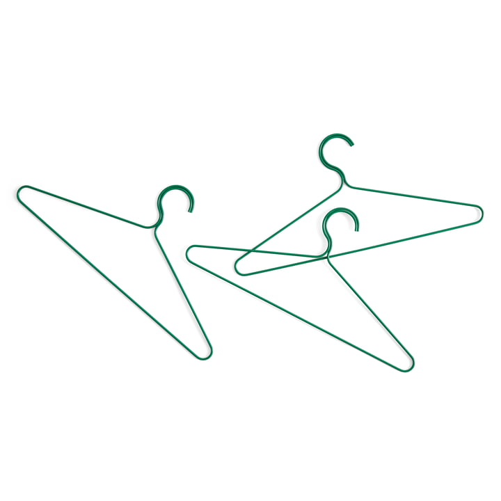 Colour coat hanger, jungle green (set of 3) by Hay