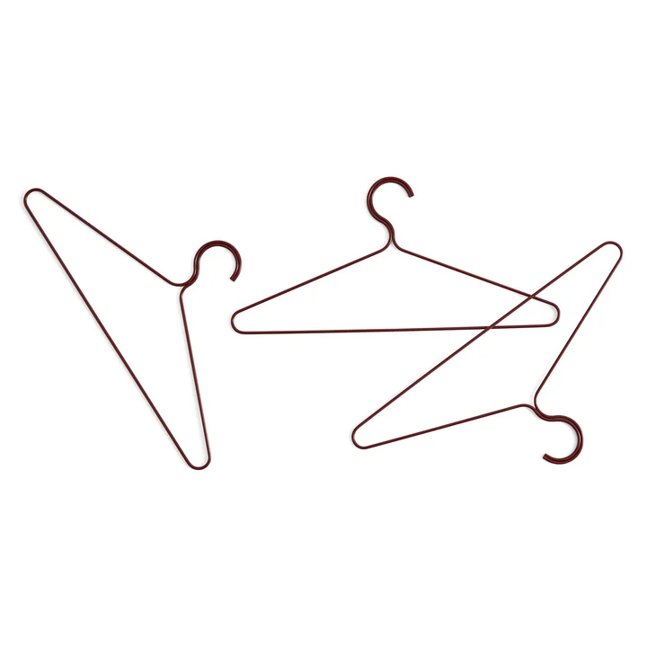 Colour coat hanger, maroon red (set of 3) by HAY