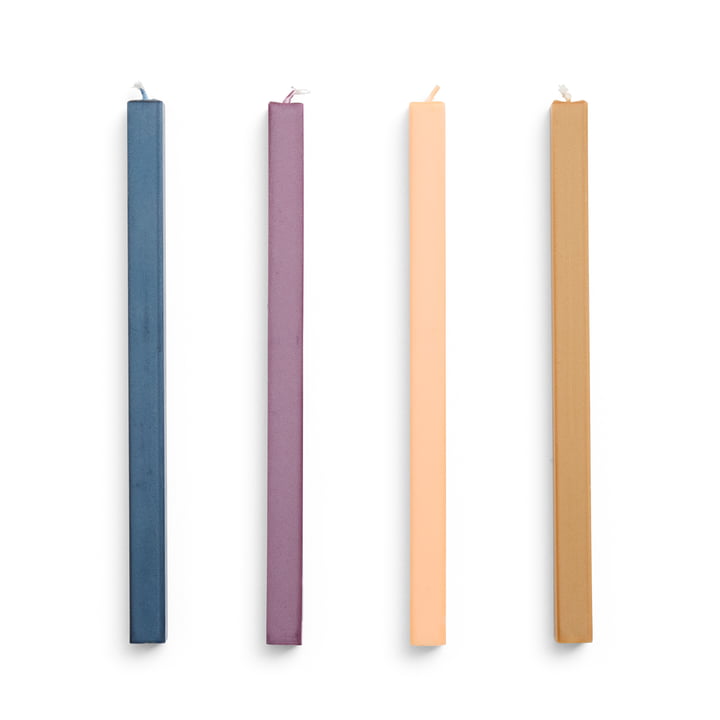 Square Stick candles H 24 cm, dark (set of 4) by Hay