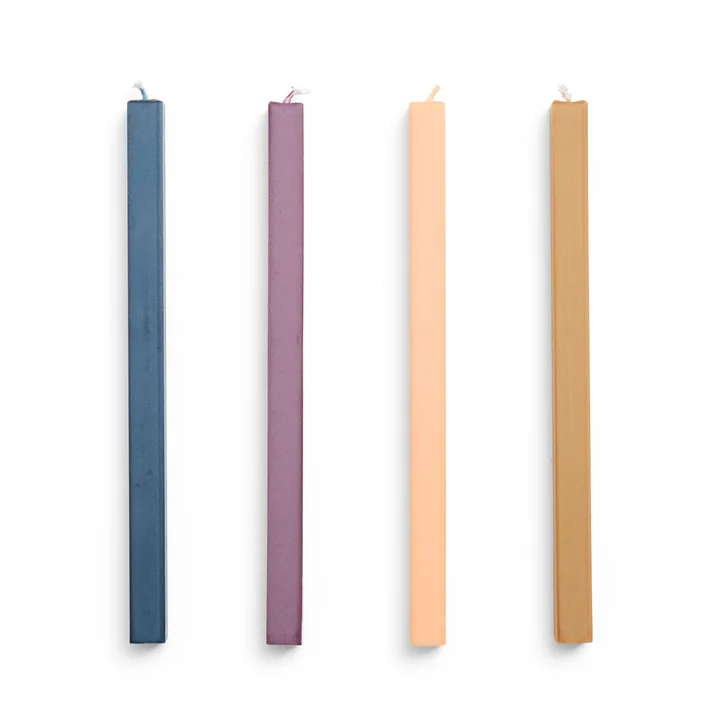 Square Stick candles H 24 cm, dark (set of 4) by HAY