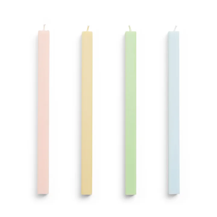 Square Stick candles H 24 cm, pastel (set of 4) by HAY