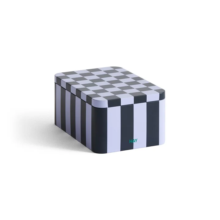 Tin Container S, dark blue / lavender by HAY