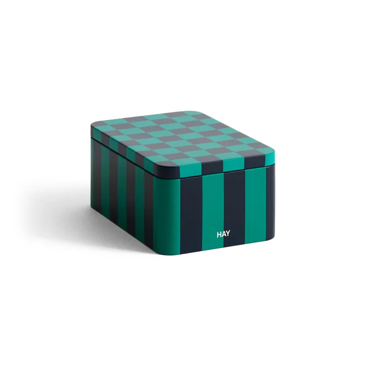 Tin Container S, green / dark blue by HAY